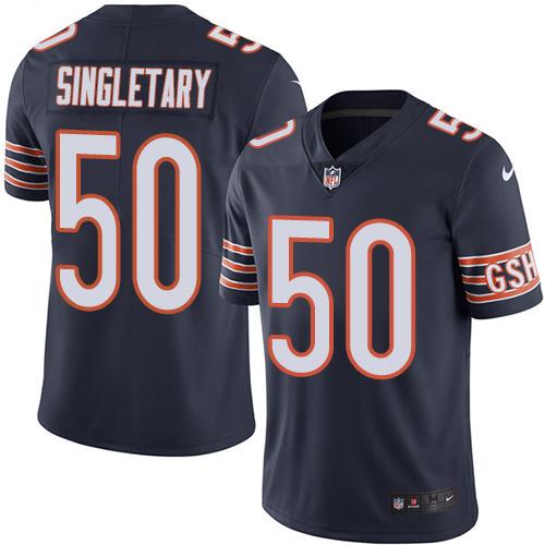 Nike Bears #50 Mike Singletary Navy Blue Team Color Men's Stitched NFL Vapor Untouchable Limited Jersey - Click Image to Close